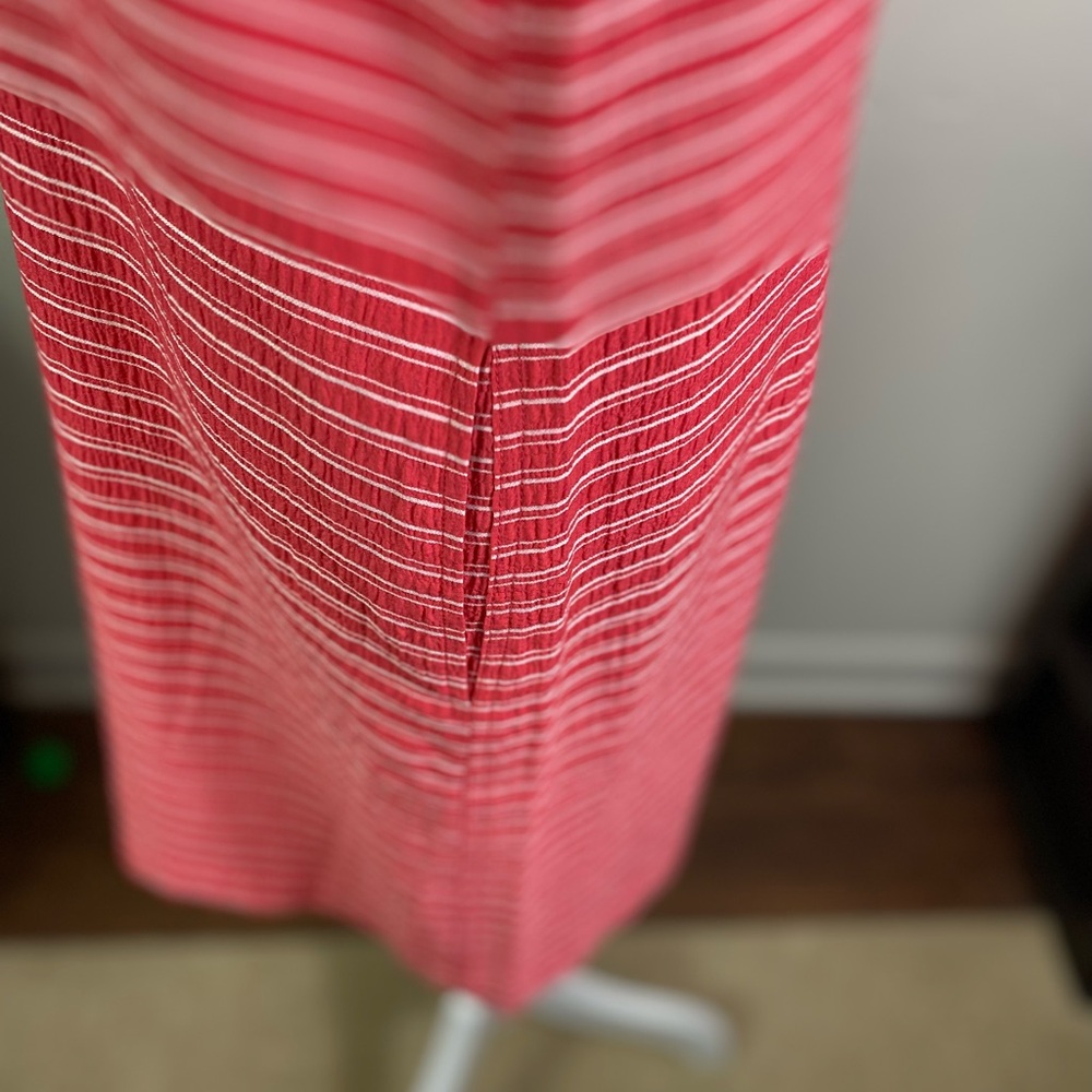 Tommy Hilfiger women’s Sleeveless striped shift Coral/white Dress Sz 10 pockets - Picture 5 of 11